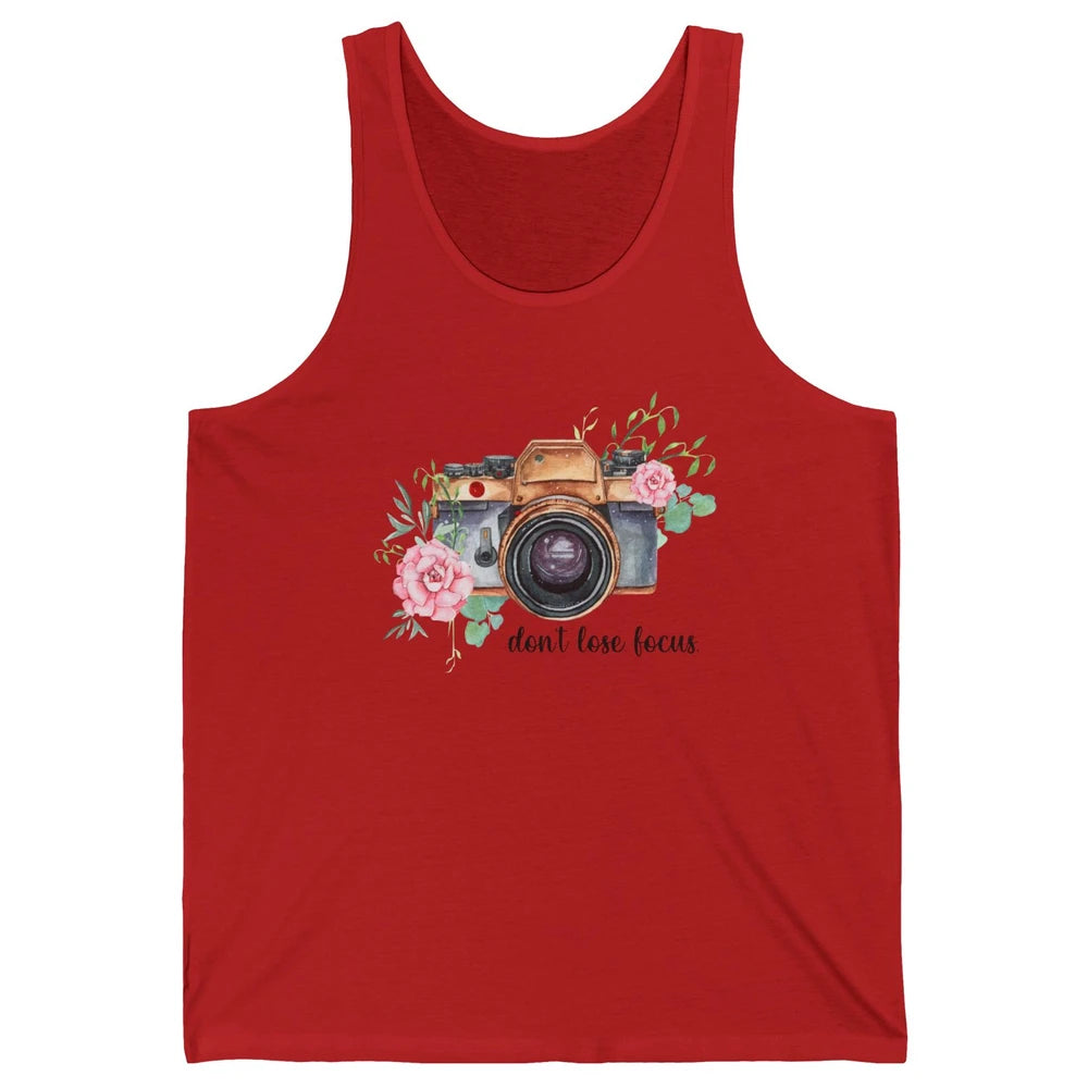 Photography Boho Camera Don't Lose Focus Photographer Unisex Jersey Tank