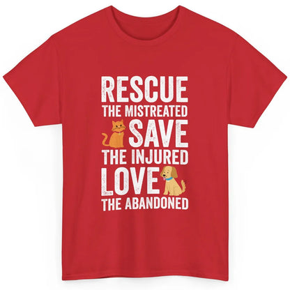 Rescue Mistreated Save Injured Adopt Dog Cat Animal Rescuer Classic Unisex T-Shirt
