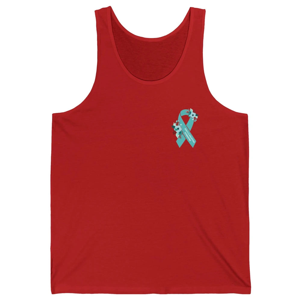 22q11.2 Deletion Syndrome Awareness Floral Teal Rainbow Unisex Jersey Tank