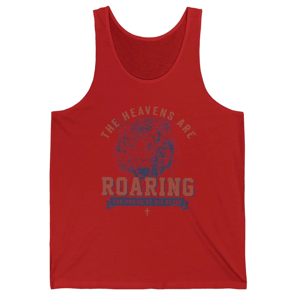 Lion Lightning Bolt Heavens Are Roaring Christian Catholic Unisex Jersey Tank