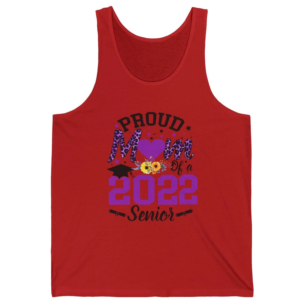 Proud Mom of a 2022 Senior Leopard Cool Graduates Mom Unisex Jersey Tank