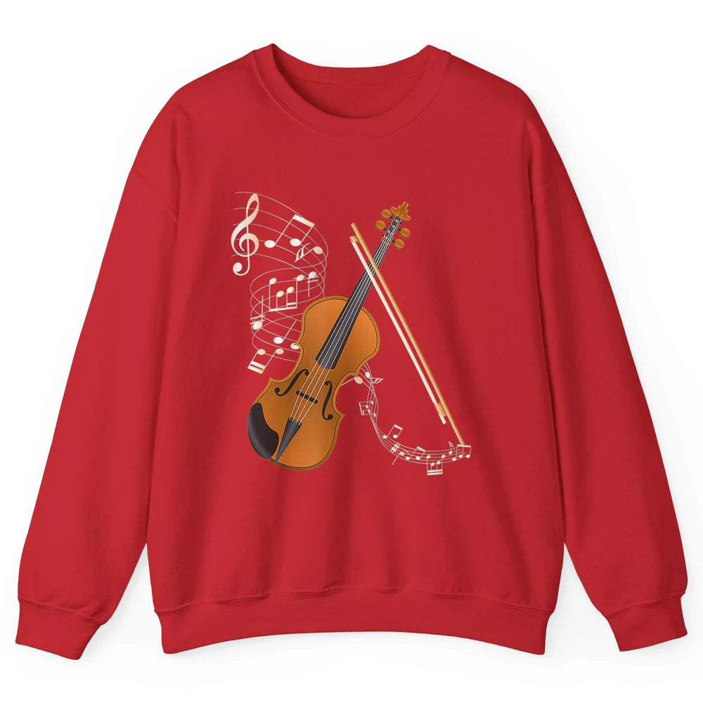Orchestra Violin Player Retro Violinist Musical Instrument Unisex Crewneck Sweatshirt