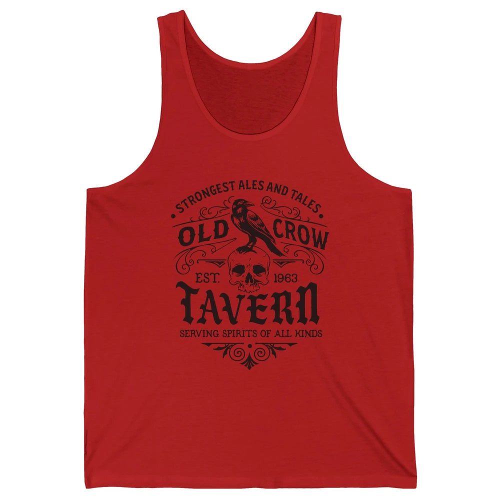 Retro Halloween Black Crow Old Crow Tavern Est 1693 Magic Unisex Jersey Tank