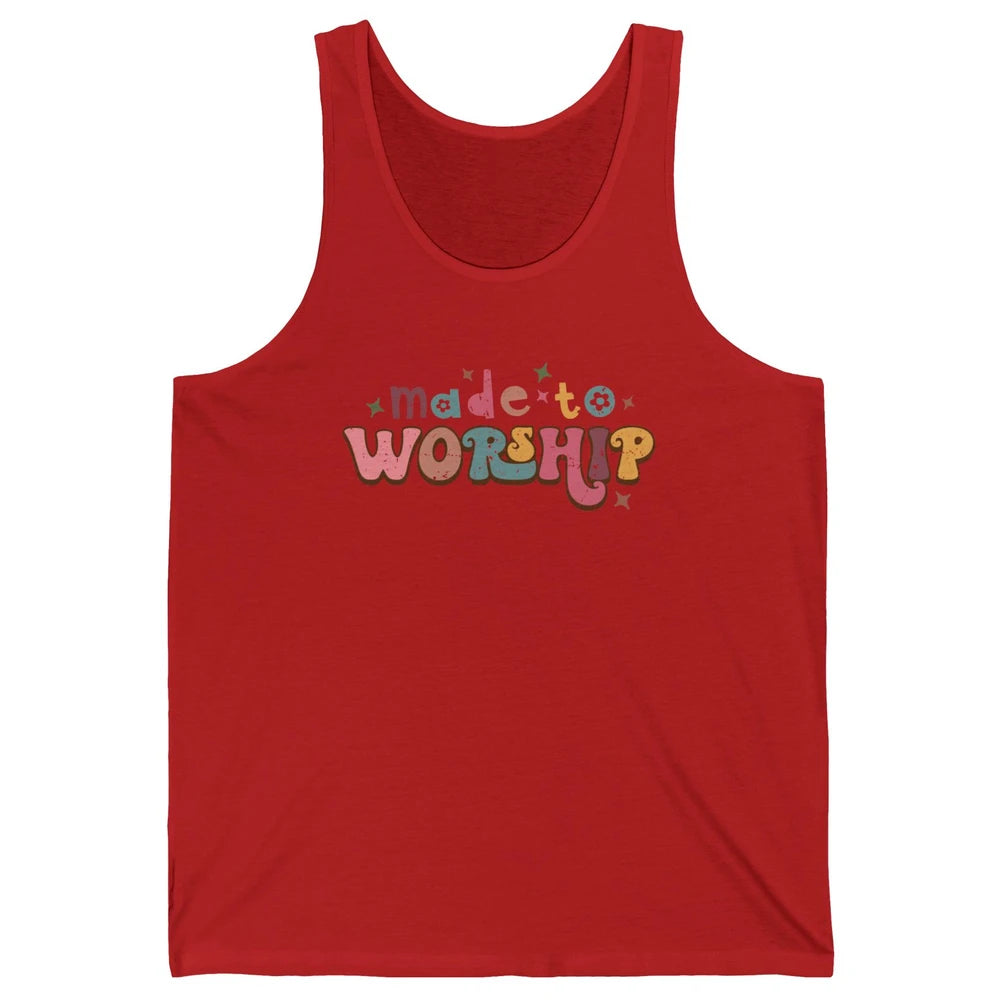 Retro Made To Worship Bible Verse Christian Religious Gift Unisex Jersey Tank