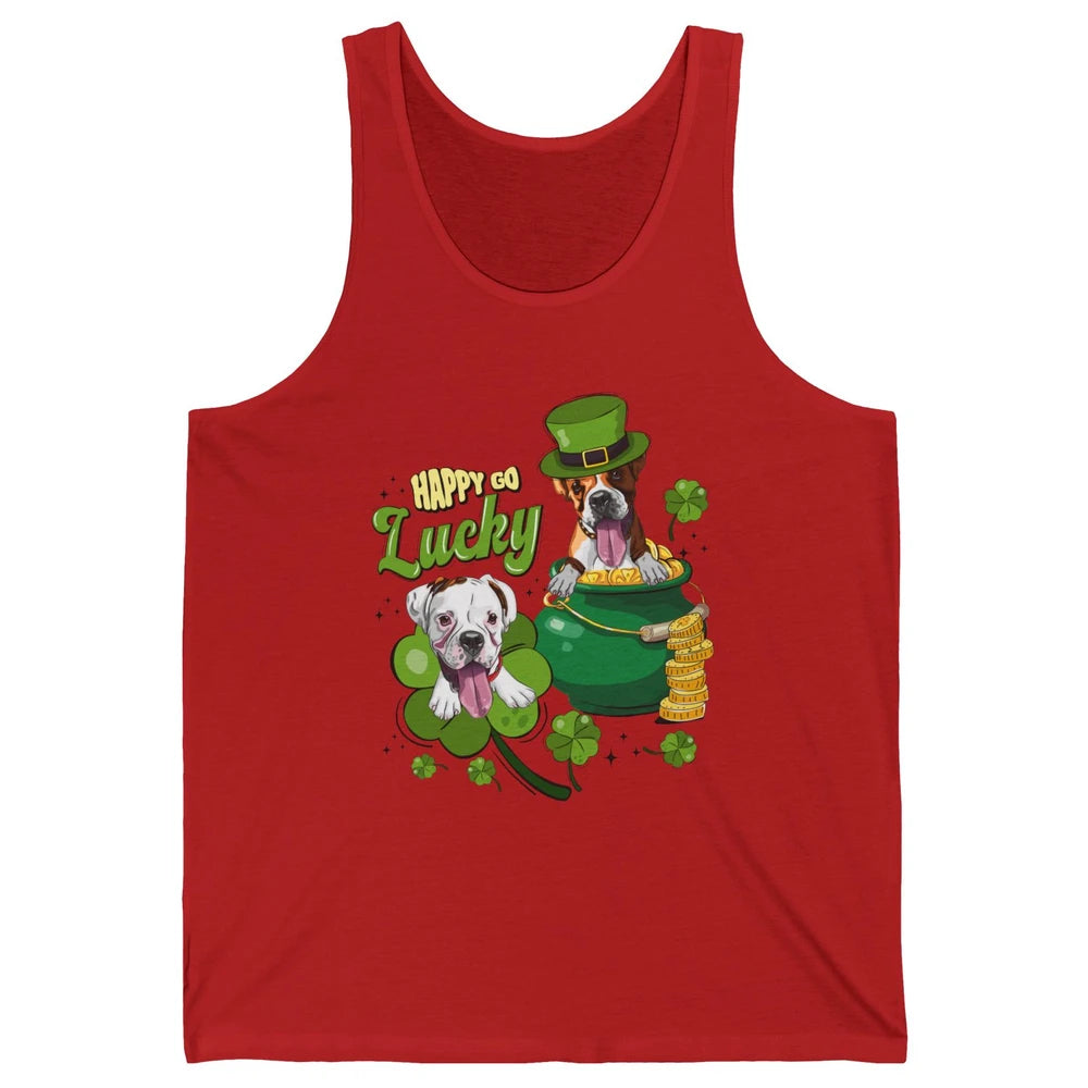 Happy Go Lucky Boxer St Patrick's Day Lucky Boxer Dog Irish Unisex Jersey Tank