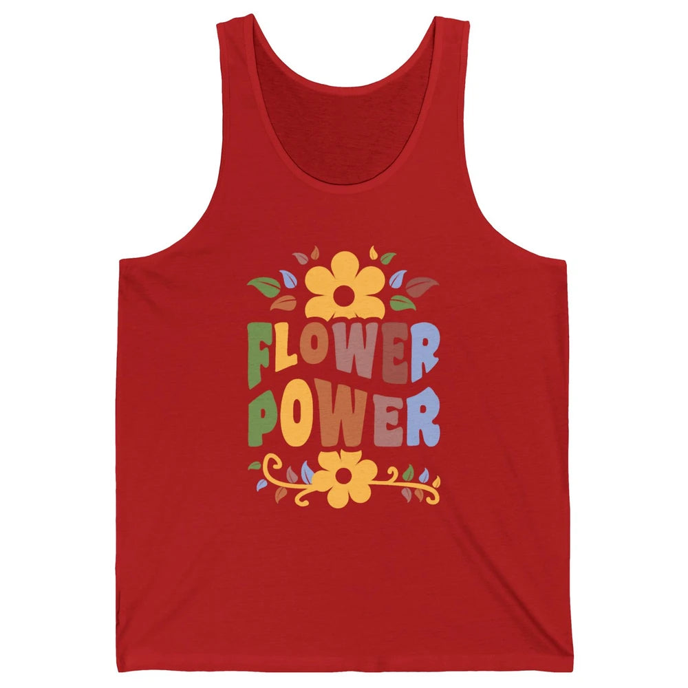 Retro 60s Groovy Flower Power 1960s Hippie Floral Positive Unisex Jersey Tank