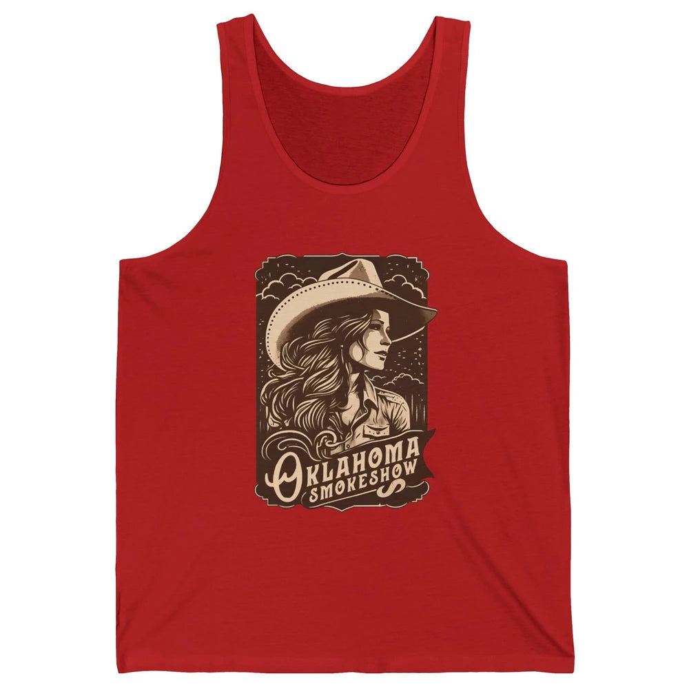 Retro Cowgirl Oklahoma Smokeshow Western Country Small Town Unisex Jersey Tank