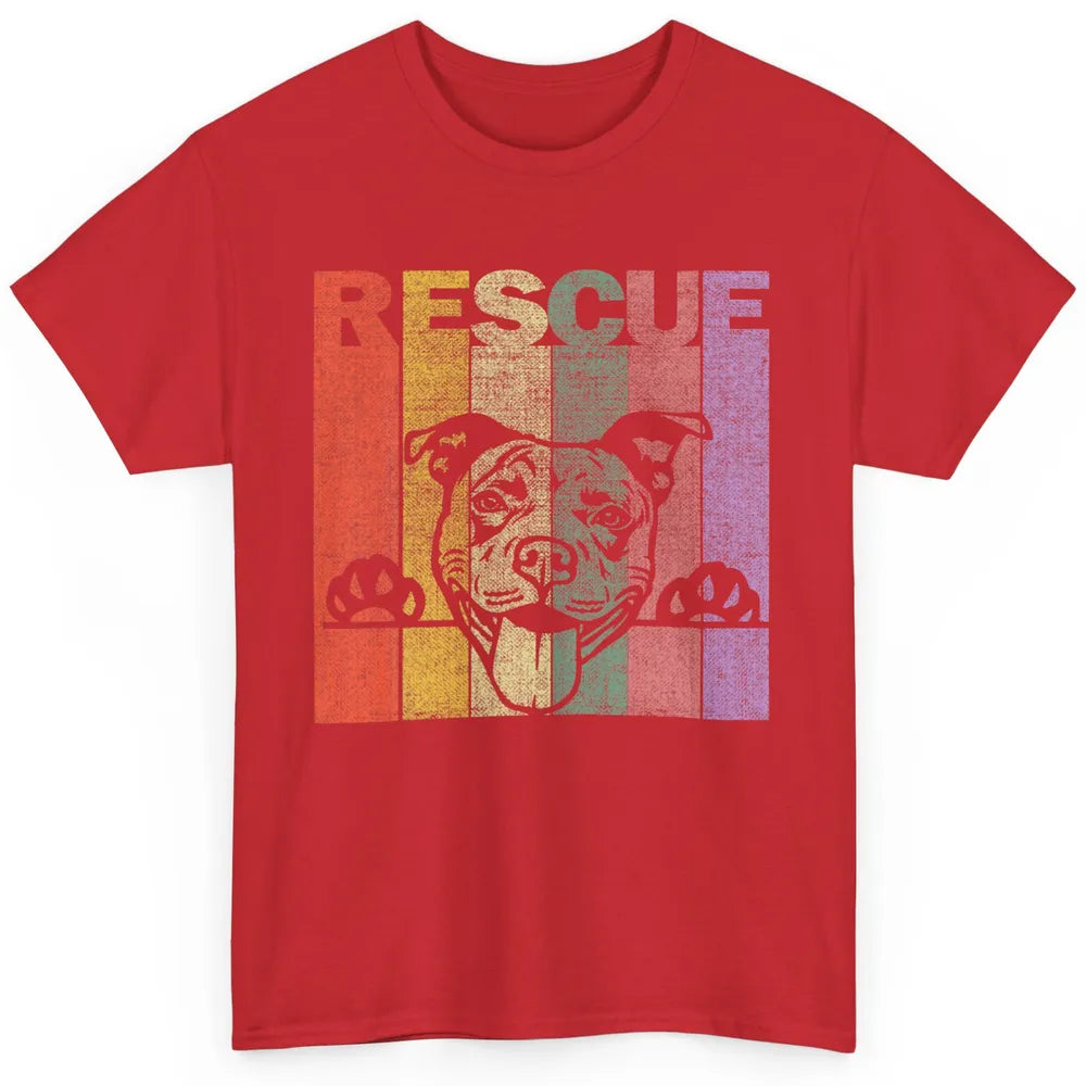 Rescue Dog Pitbull Puppy Adopt Vintage Funny Pet Rescuer Mom Classic Unisex T-Shirt