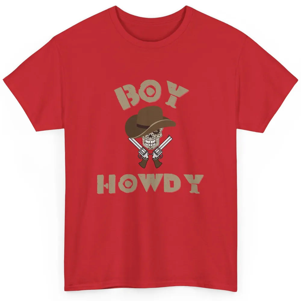 Retro Boy Howdy Rodeo Cowboy Skull Vintage Western Country Classic Unisex T-Shirt