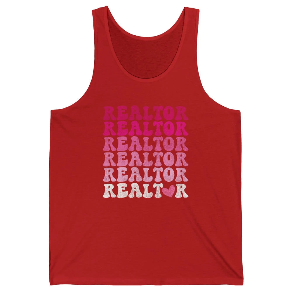 Real Estate Heart Wife Life Pink Realtor Women Close Deal Unisex Jersey Tank