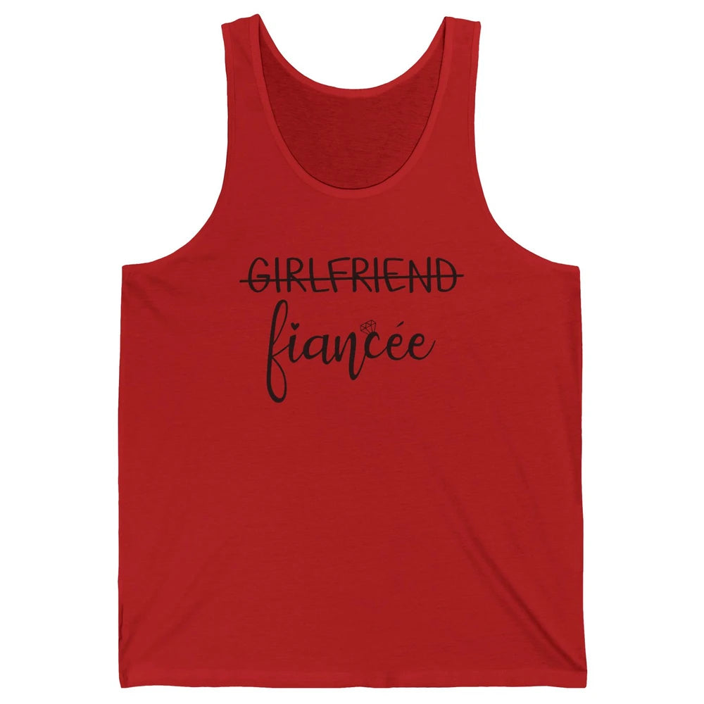 Promoted From Girlfriend To Fiancee Future Mrs Engagement Unisex Jersey Tank