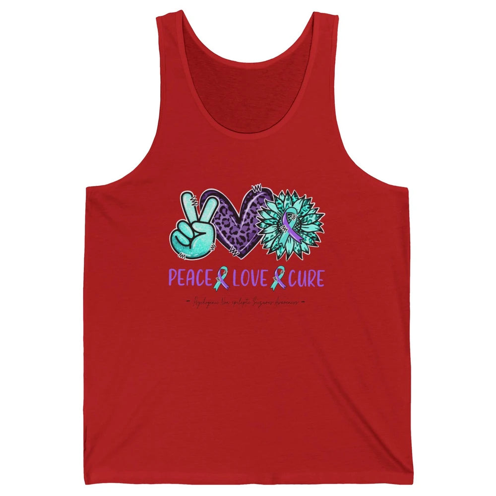 PNES Awareness Ribbon Peace Love Cure Leopard Sunflower Unisex Jersey Tank