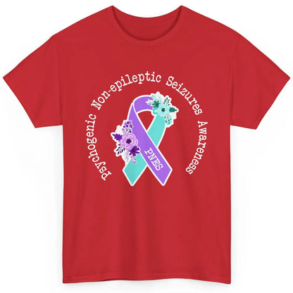 Psychogenic Non-epileptic Seizures PNES Purple Teal Ribbon Classic Unisex T-Shirt