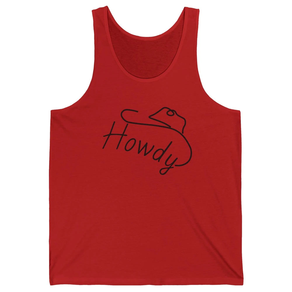 Retro Cowboy Hat Howdy Western Country Texas Cowgirls Gift Unisex Jersey Tank