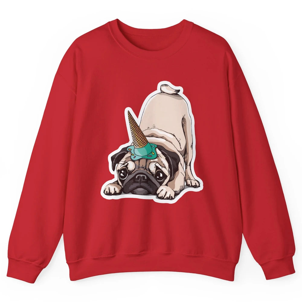 Puppy Pugs Funny Unicorn Pug Dog Lovers Gift Cute Pug Dog Unisex Crewneck Sweatshirt