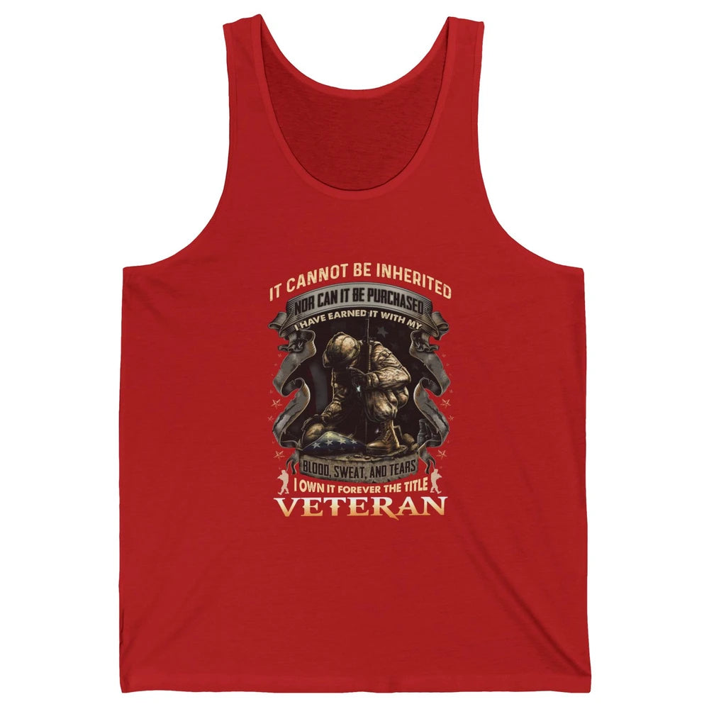 Proud American Veteran It Can't Be Heritated US Soldier Gift Unisex Jersey Tank