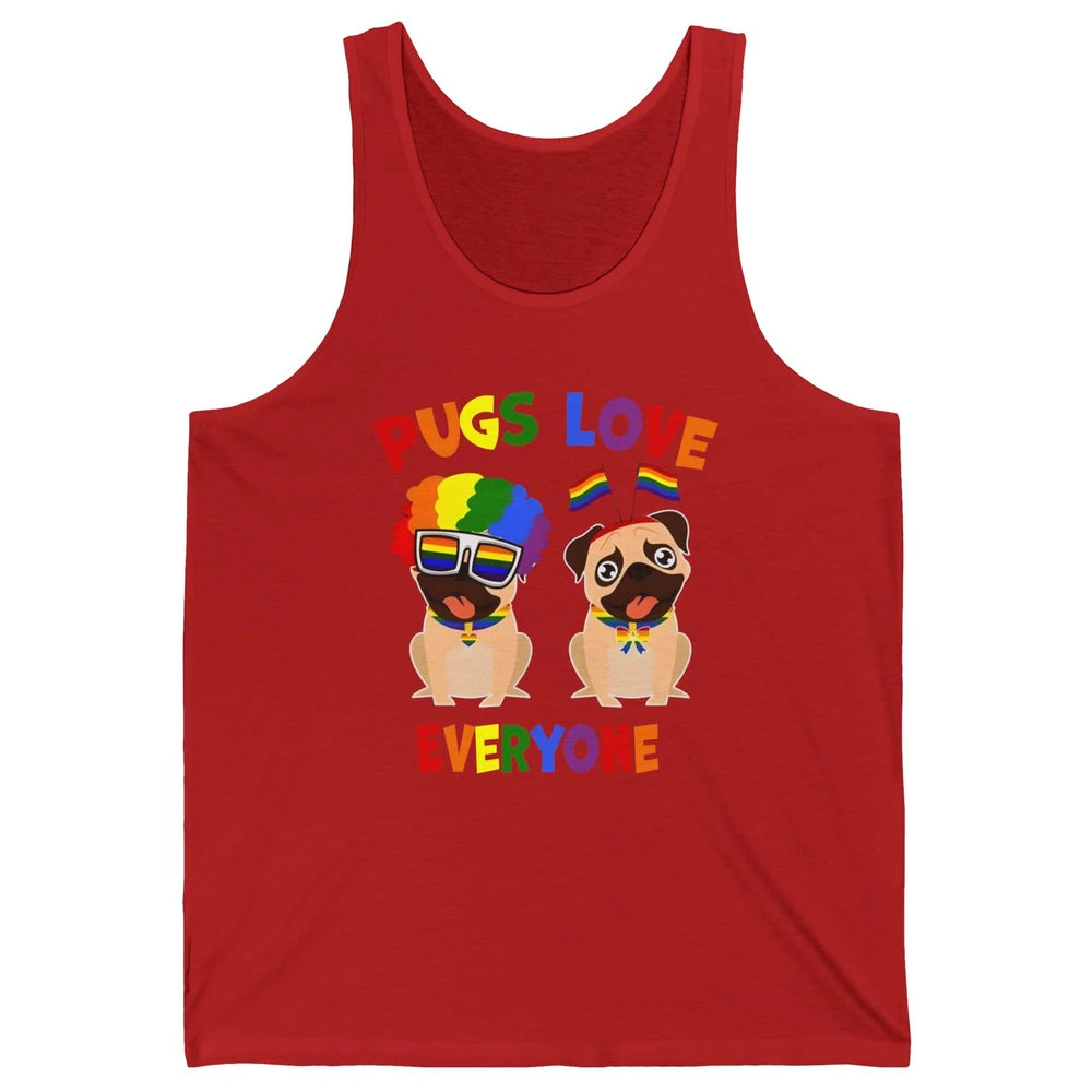 Pride Parade Pugs Love Everyone LGBT Pugs Gay Pride LGBT Unisex Jersey Tank