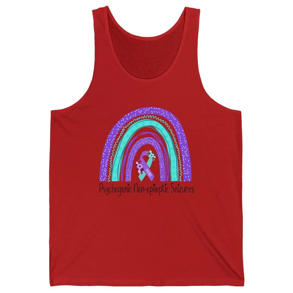Psychogenic Non-epileptic Seizures PNES Purple Teal Rainbow Unisex Jersey Tank