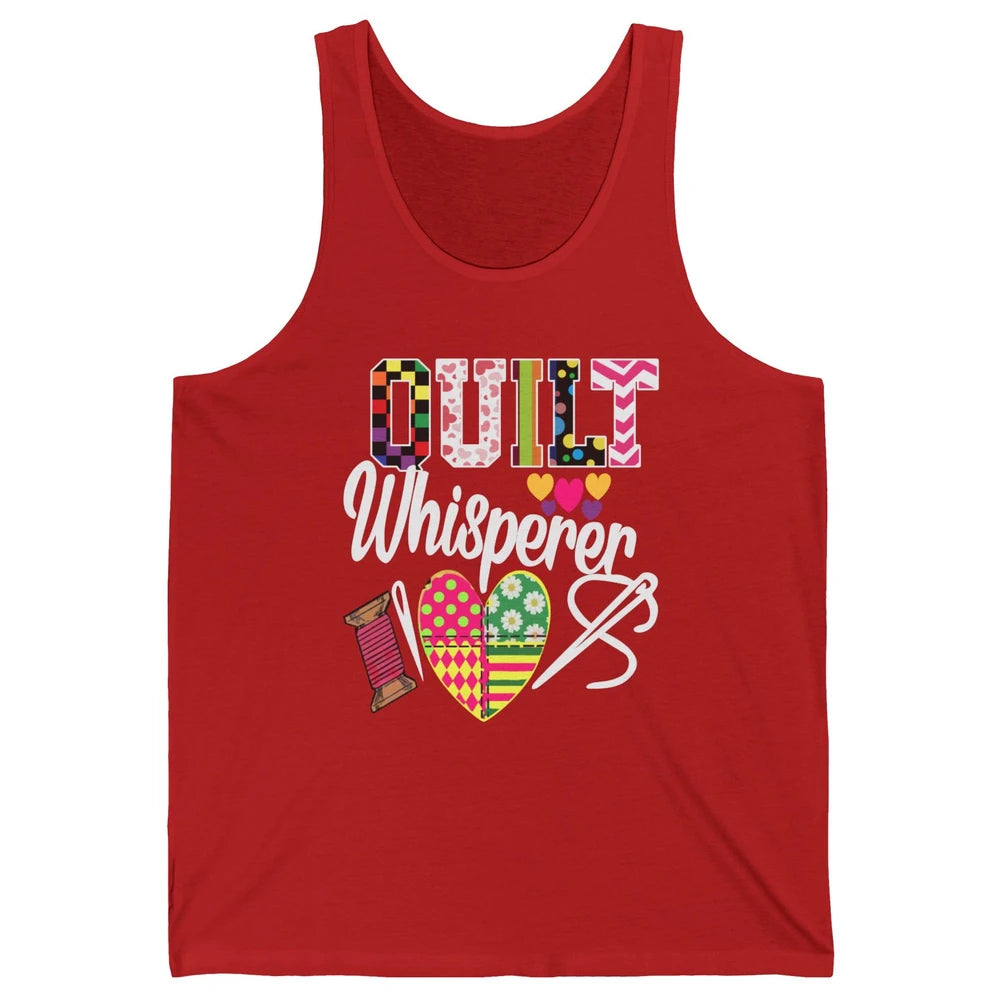 Retro Quilt Whisperer Quilting Life Sewing Life Quilt Lovers Unisex Jersey Tank