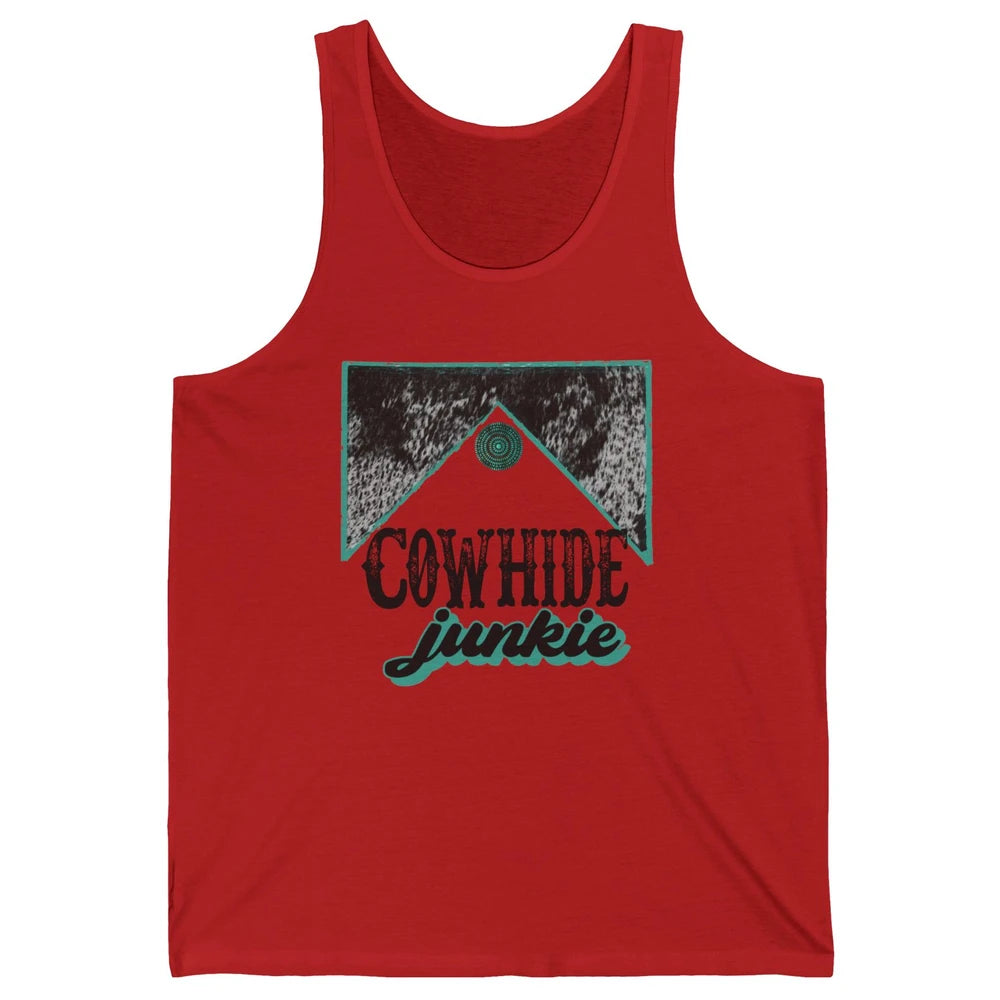 Retro Cowhide Junkie Western Country Cowboy Cowgirl Gift Unisex Jersey Tank