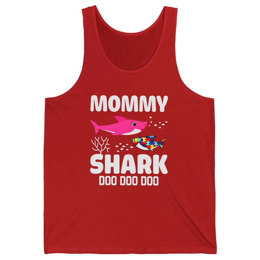 Mommy Shark Autism Shark Puzzle Autism Mom Autism Awareness Unisex Jersey Tank