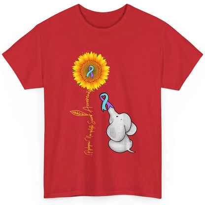 PNES Awareness Purple Teal Ribbon Sunflower Baby Elephant Classic Unisex T-Shirt