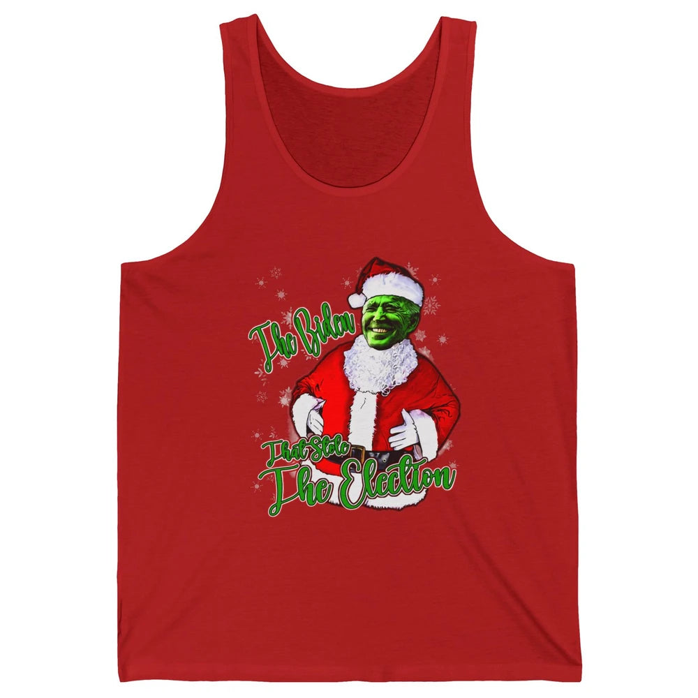 Funny Biden Stole The Election Anti Biden Liberals Christmas Unisex Jersey Tank
