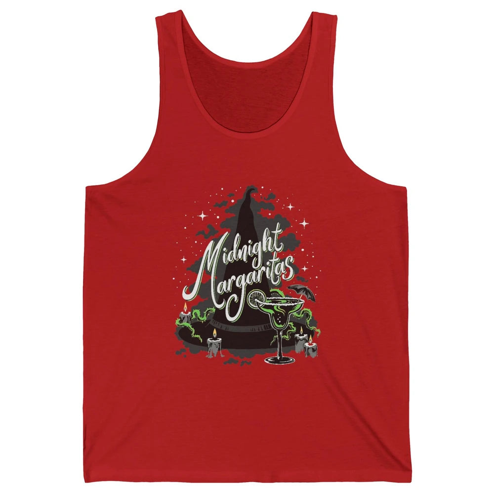 Midnight Margaritas Witch Hat Wine Halloween Spooky Party Unisex Jersey Tank