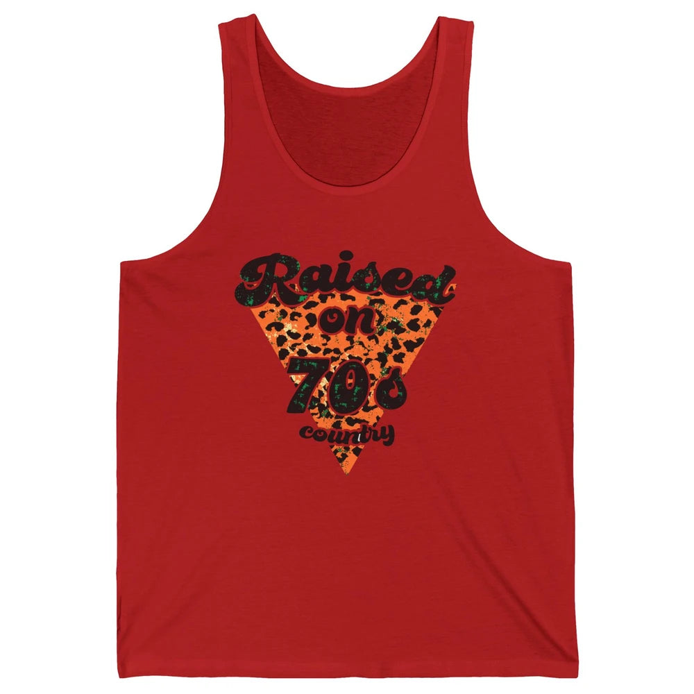 Retro Leopard Raised On 70s Country Western Cowboy Cowgirl Unisex Jersey Tank