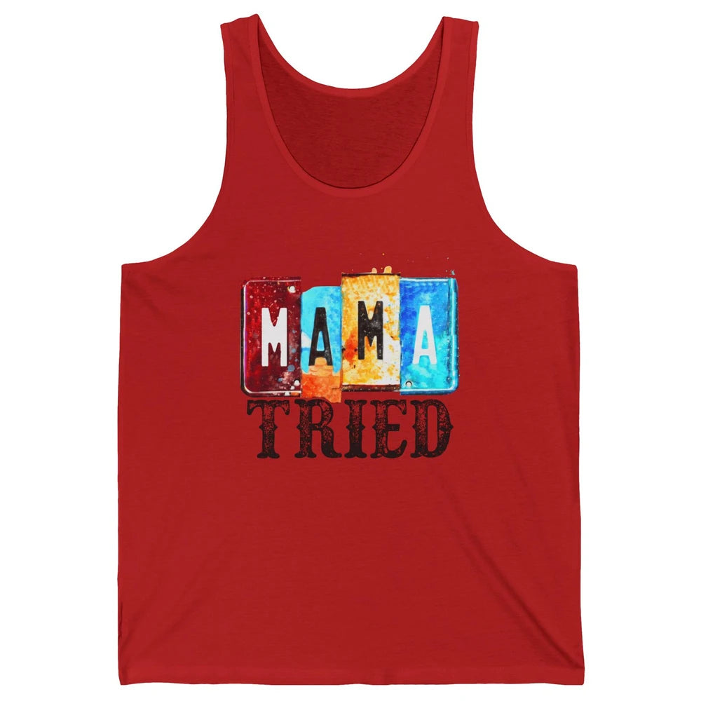 Retro Mama Tried Beer Mama Western Country Mama Cowgirl Gift Unisex Jersey Tank