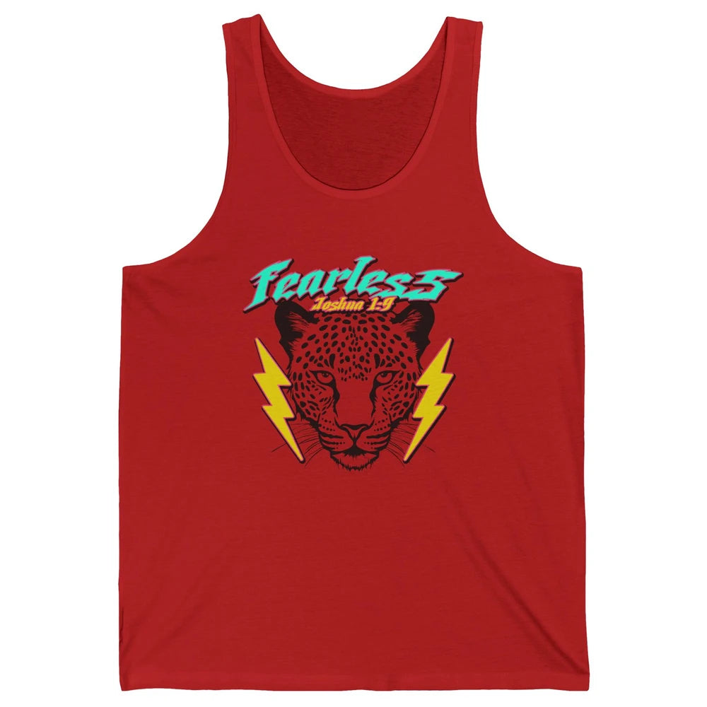 Christian Cheetah Fearless Bible Lightning Bolt Religious Unisex Jersey Tank