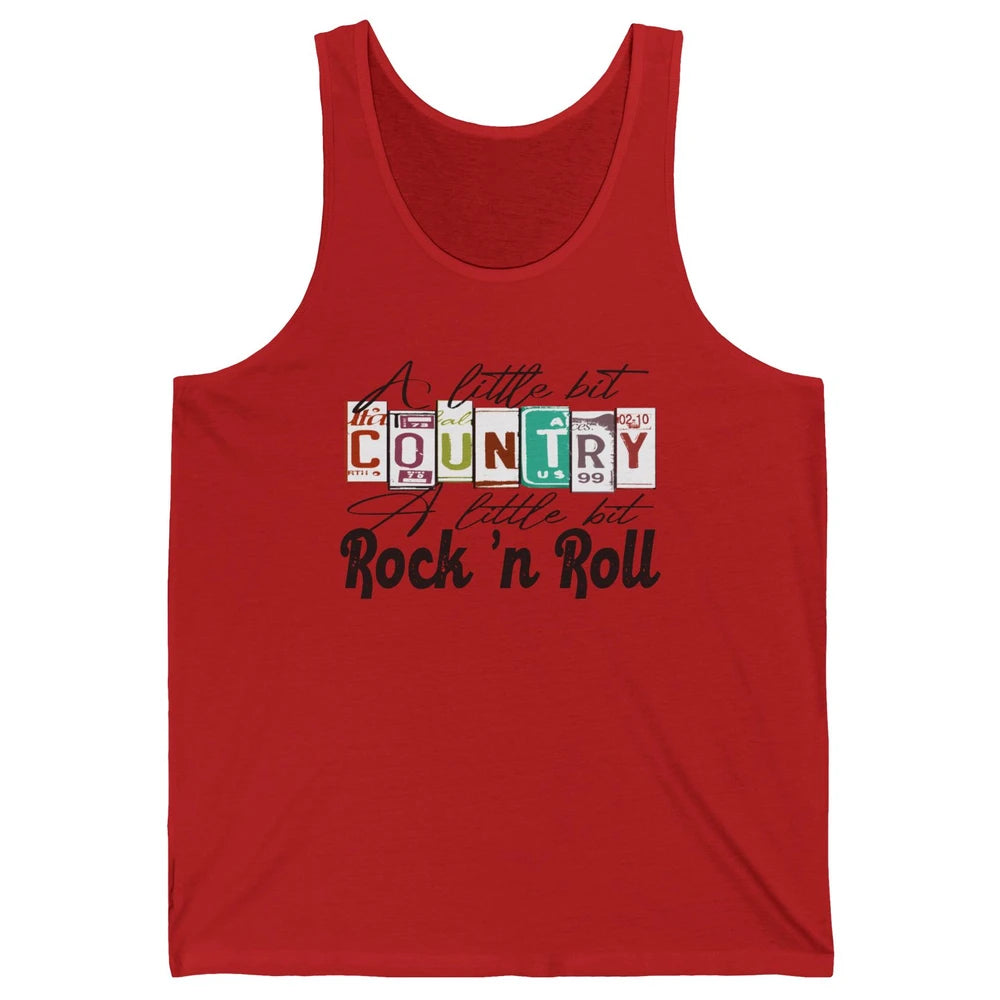 Retro A Little Bit Country A Little Bit Rock n Roll Western Unisex Jersey Tank