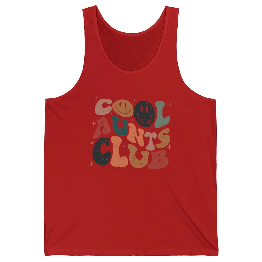 Retro Cool Aunts Club Funny Smiling Face Auntie Sister Gift Unisex Jersey Tank