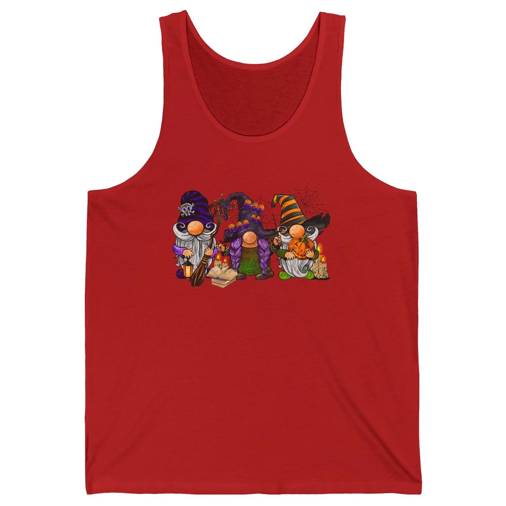 Retro Gnomes Witch Halloween Witchy Gnomies Horror Hallows Unisex Jersey Tank