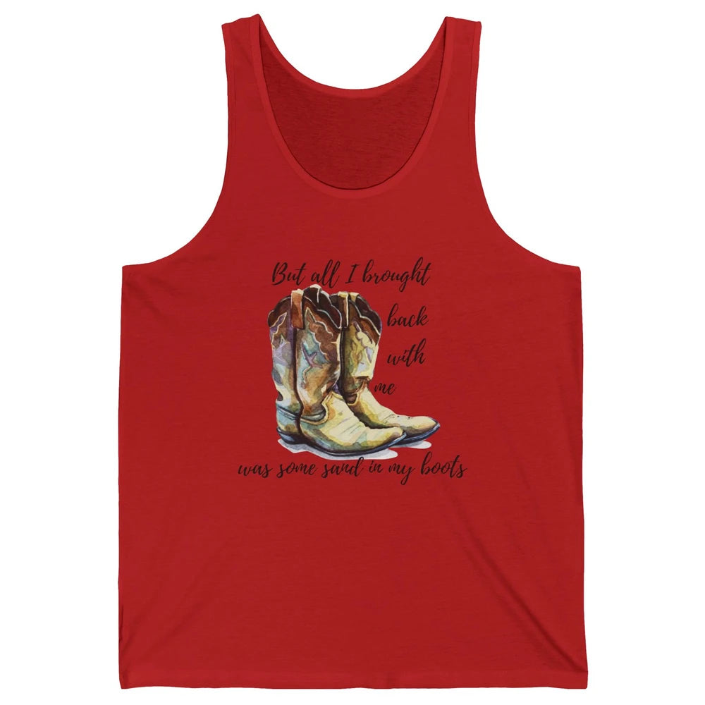 Retro Leopard Sand In My Boot Western Country Cowgirl Cowboy Unisex Jersey Tank