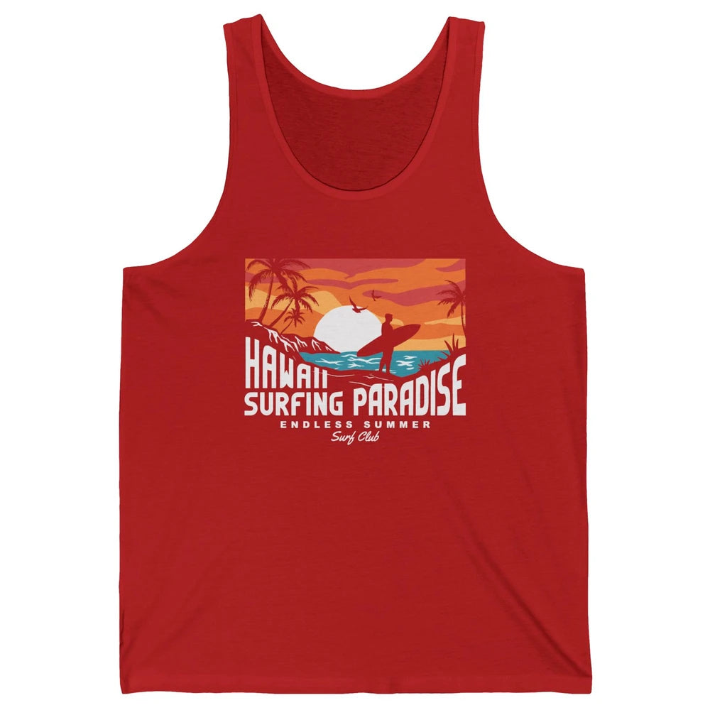 Retro Hawaii Palms Surfing Paradise Surf Club Endless Summer Unisex Jersey Tank