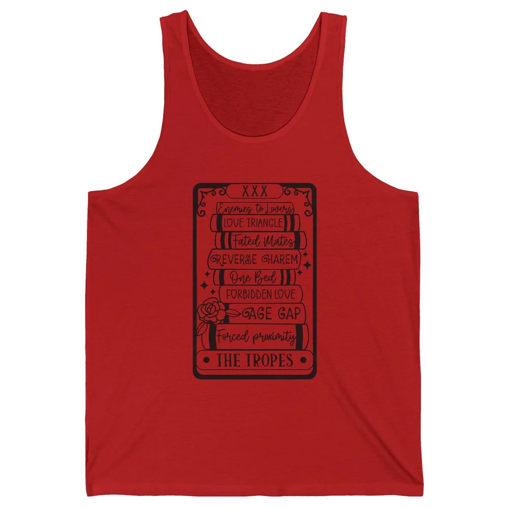 Retro Book Tropes The Tropes Tarot Card Halloween Readers Unisex Jersey Tank