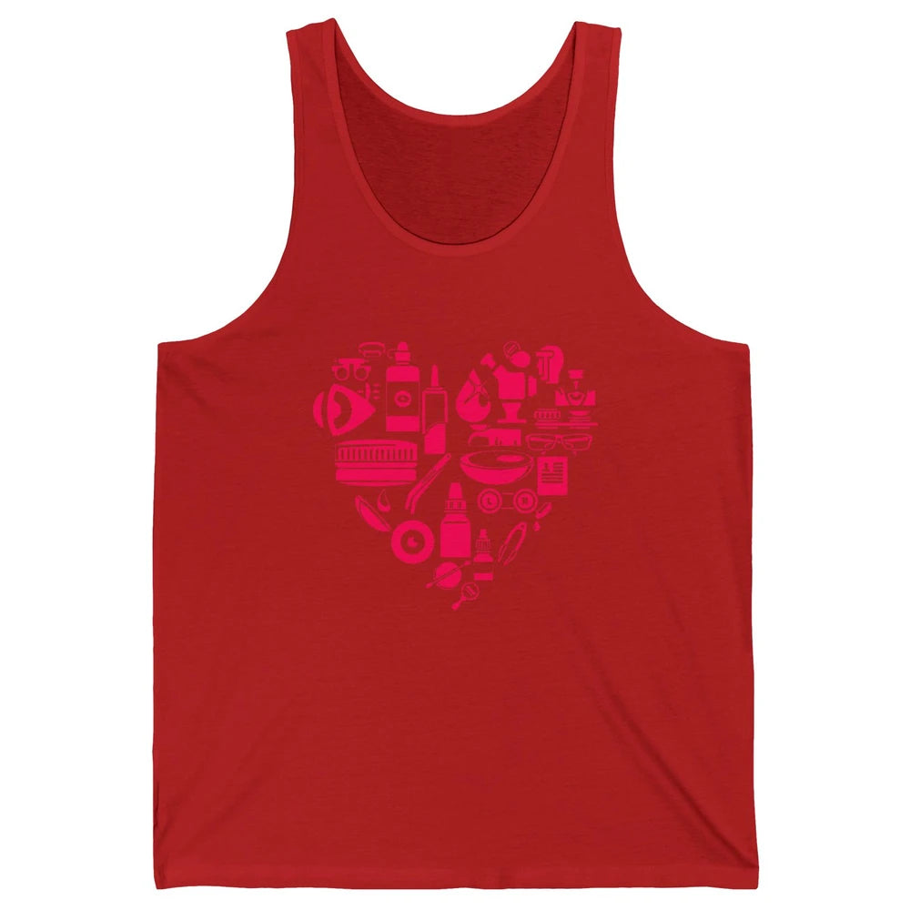 Optometrist Tools Heart Eye Doctor Optician Ophthalmic Tech Unisex Jersey Tank