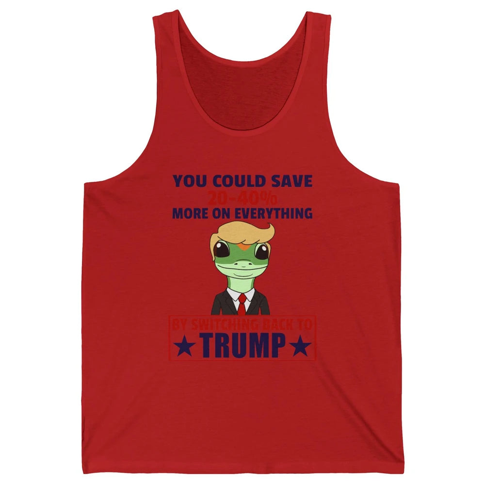 Funny Trump Gecko Switch Back To Trump Save More Republican Unisex Jersey Tank