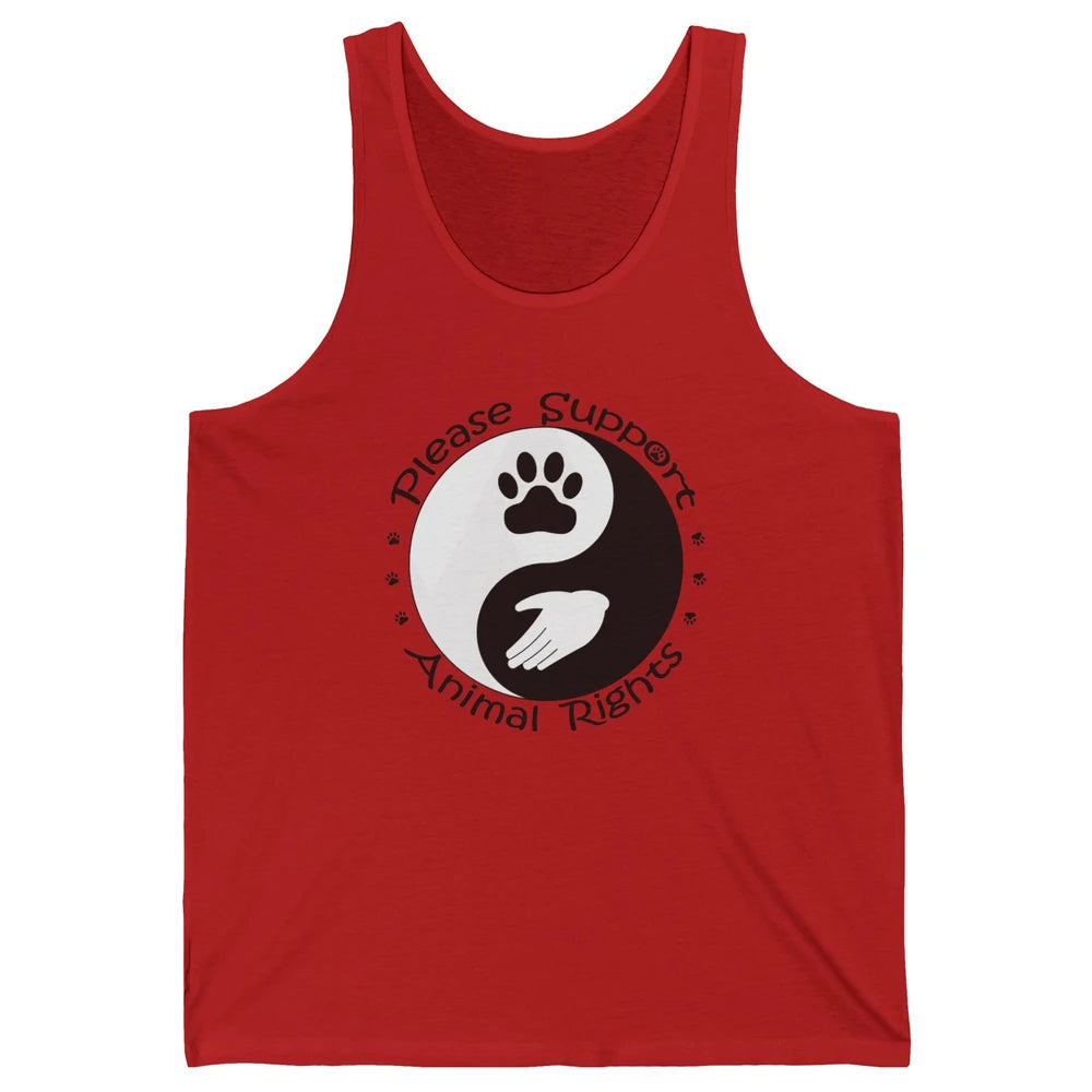 Please Support Animal Rights Pet Rescuer Paw Yin Yang Adopt Unisex Jersey Tank