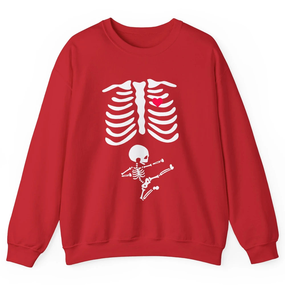 Pregnant Halloween Skeleton Naughty Baby Boy Pumpkin Costume Unisex Crewneck Sweatshirt