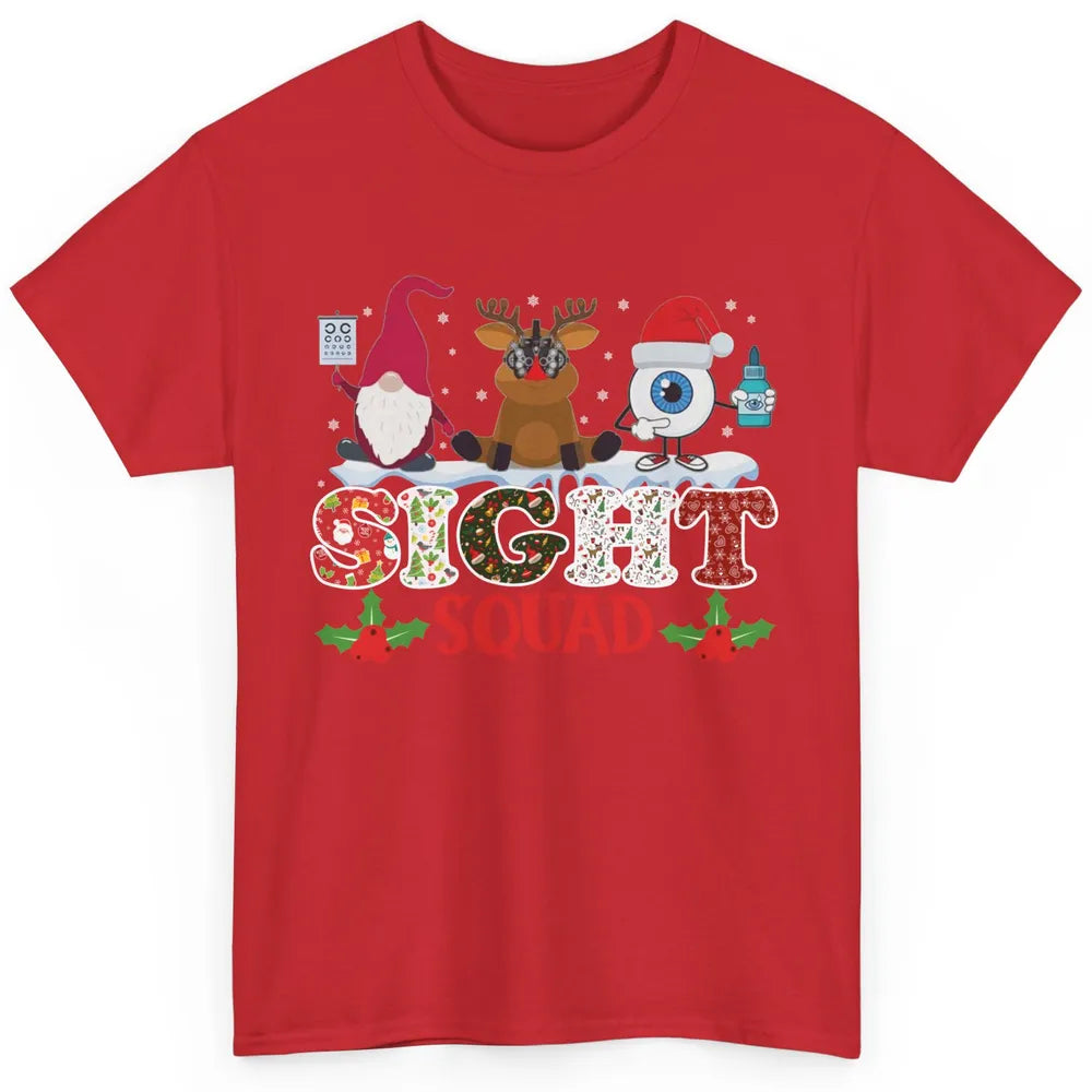 Optometrist Sight Squad Gnome Reindeer Optician Christmas Classic Unisex T-Shirt