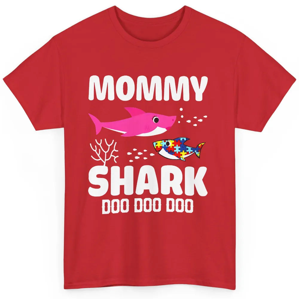 Mommy Shark Autism Shark Puzzle Autism Mom Autism Awareness Classic Unisex T-Shirt