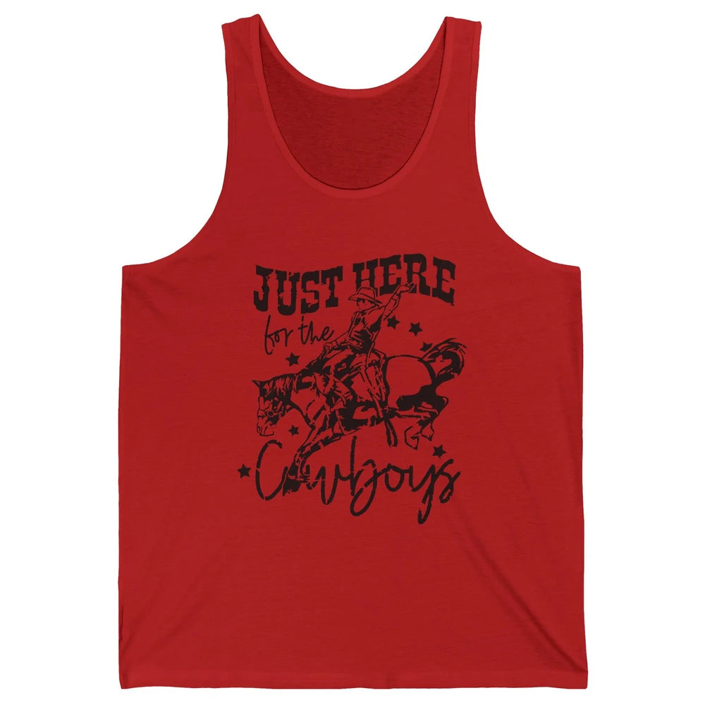 Retro Just Here For The Cowboys  Western Country Cowgirl Unisex Jersey Tank
