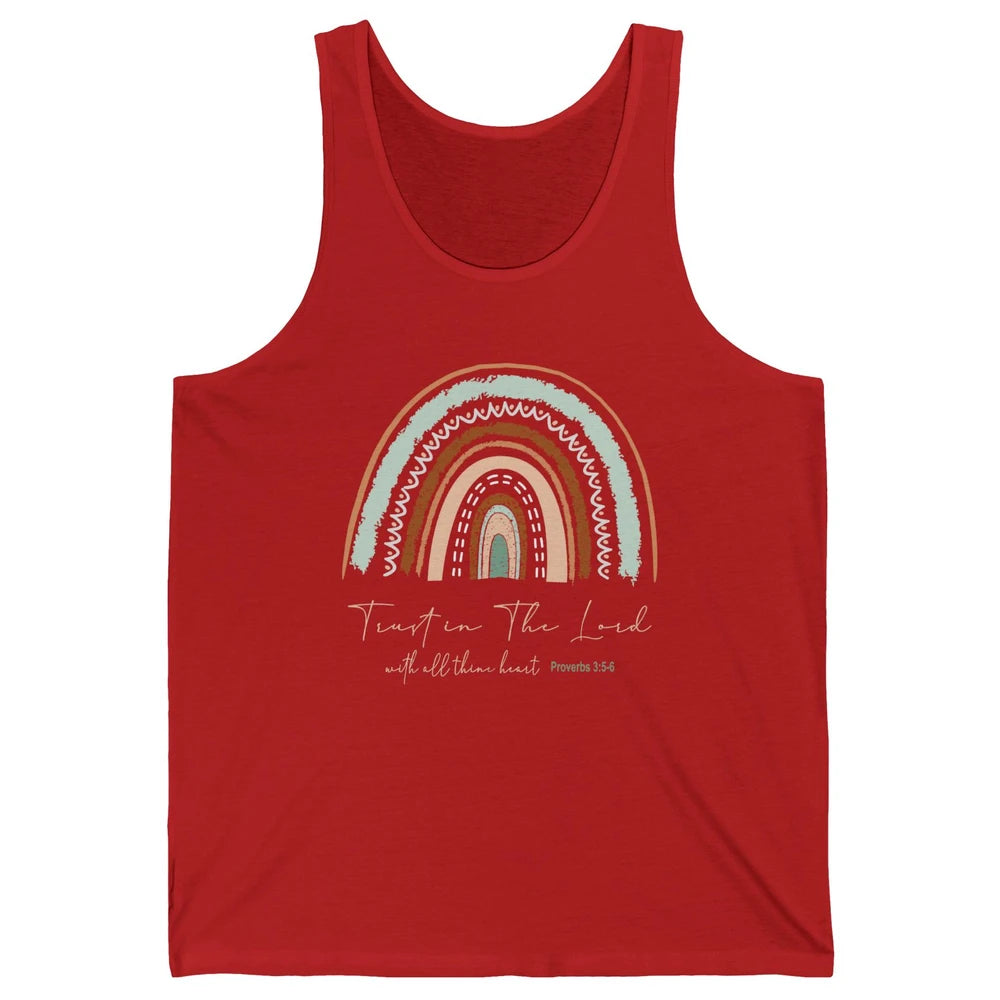Rainbow Trust In The Lord With All Heart Christian Religious Unisex Jersey Tank
