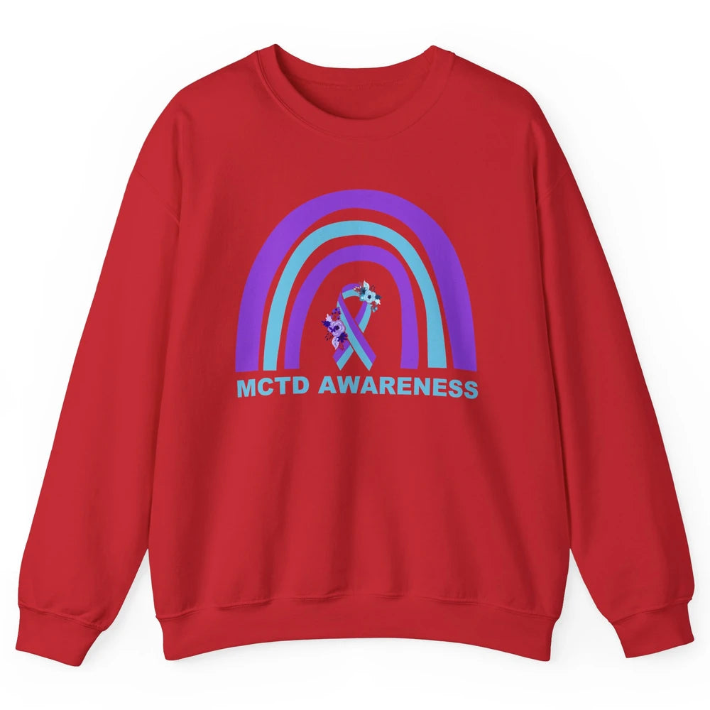 Mixed Connective Tissue Disease Awareness MCTD Floral Ribbon Unisex Crewneck Sweatshirt