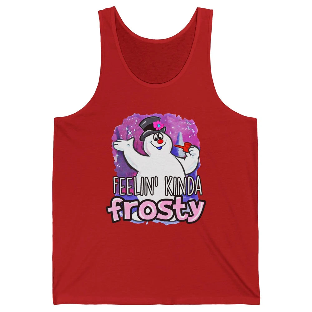 Christmas Snowman Feeling Kinda Frosty Snowflakes Christmas Unisex Jersey Tank