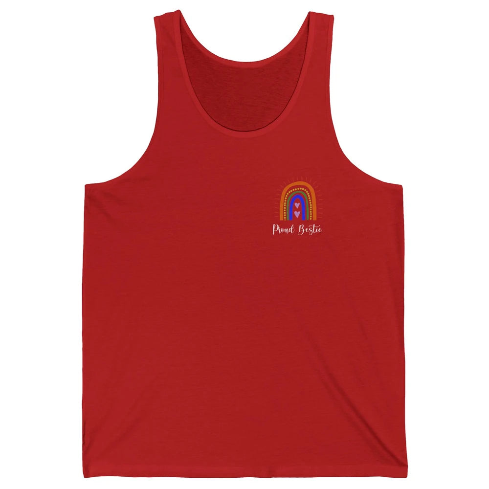 Rainbow Proud Bestie Proud Ally LGBT Gay Pride Month Unisex Jersey Tank