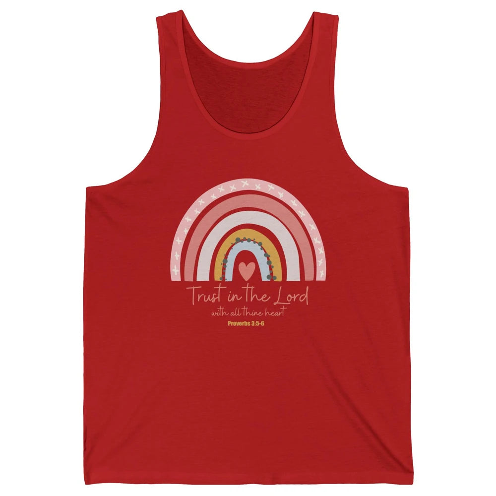 Rainbow Trust In The Lord With All Heart Christian Religious Unisex Jersey Tank
