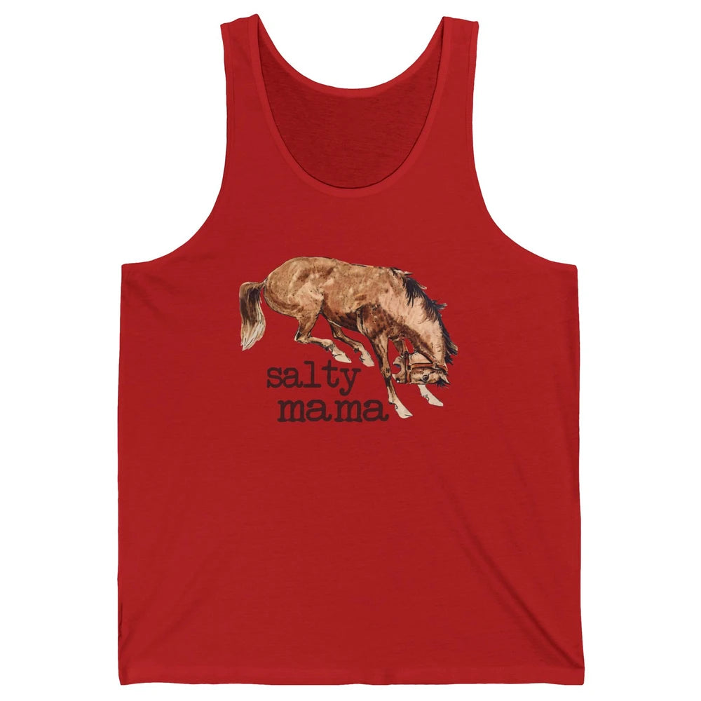 Retro Cowgirl Salty Mama Horse Lovers Western Country Cowboy Unisex Jersey Tank